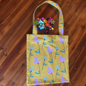 SturKnopf Tasche Senfgelb mit Blumen